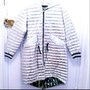50% OFF THINK ROYLN SILVER QUILTED COAT